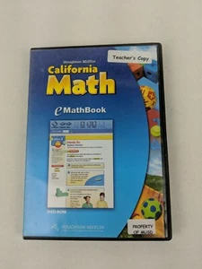 California Math eMathbook Grade 1 Houghton Mifflin DVD Rom Windows Mac WORKS - Picture 1 of 4