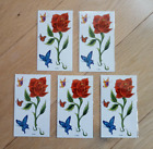 FIVE ROSE AND BUTTERFLIES TEMPORARY TATTOOS