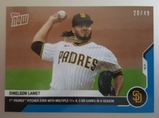 Dinelson Lamet-MLB TOPPS NOW Card 226-BLUE PARALLEL #'d 20/49 