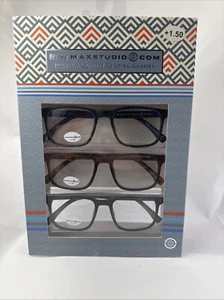 NIB +1.50 Box Set 3 Pairs M By Max Studio Reading Glasses Readers - Picture 1 of 7
