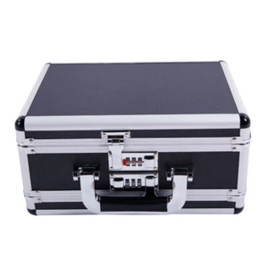 Aluminum Locking Gun Handgun Storage Case Black 30x15x23cm Durable Design - Picture 1 of 12