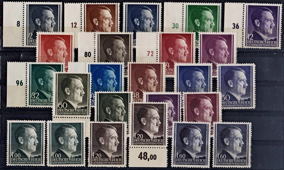1942/43 GERMANY POLONIA OCC. ADOLF HITLER FULL SET + PERFORATION VARYETY  MNH - Image 1 of 1