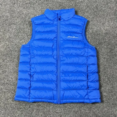 Eddie Bauer Vest Kids Small 7/8 Blue Duck Down Puffer Zip Up Lightweight - Image 1 of 4