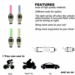 LED Dust CAP for Wheel Tire Light Lamp Suitable for Cars and For Bikes - Picture 1 of 49