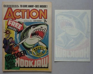 Action comic #2 Feb 21 1976 + Free Gift Hook Jaw Transfer VG/FN, Unused VF+ - Picture 1 of 4