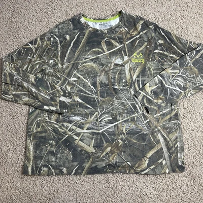 Unisex Adult Realtree Camo Long Sleeved T Shirt Size 3XL - Image 1 of 4