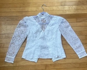 Vintage Gunne Sax Lace Button Back Made In USA Size 5 Blouse Beautiful Detail - Picture 1 of 9
