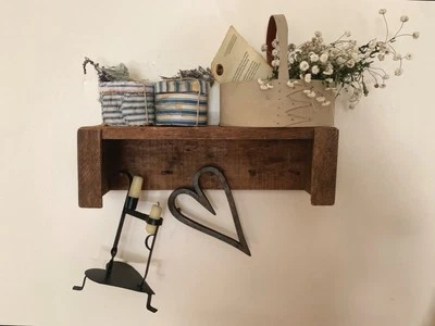 Cajas cubiertas de tela con tela vintage azul tictac primitiva casa de campo en mal estado Foto 1 de 4