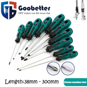 Screwdriver Phillips Crosshead Slotted Flathead Non-Slip Rod Soft Grip Handles - Picture 1 of 36