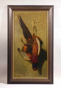bb1/7  Hugo Klönne  Düsseldorf  Ölgemälde 1890  Jagdbeute Fasan - Bild 1 von 10