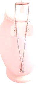 Nuevos Accesorios Adolescentes/Mujeres Collar Colgante Cristales Tono Plateado Torre Eiffel - Imagen 1 de 16