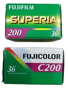 FUJIFILM Superia 200 And Fujicolor C200 36 Exposure Both 36 Exposure Films New - Picture 1 of 2