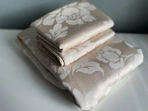 Lovely Sanderson Cream Brocade Poly/Cotton Double Duvet Cover/2 Pillowcases - Picture 1 of 4