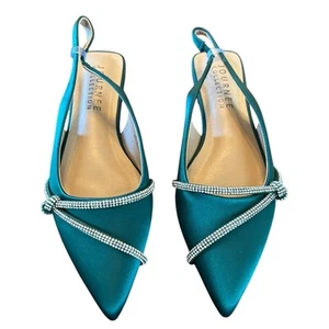 Journee Collection Rebbel Slingback Dressy Flats Sparkly Rhinestone NEW Size 8.5 - Picture 1 of 10