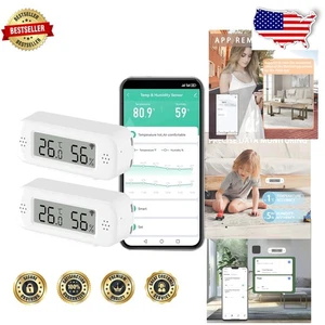 WiFi Digital Thermometer Hygrometer 2 Pcs | Alexa | Smart Life App - Picture 1 of 9