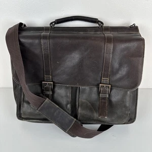 Vintage Wilson's Leather Dark Brown Laptop Bag Messenger Bag Briefcase - Picture 1 of 6