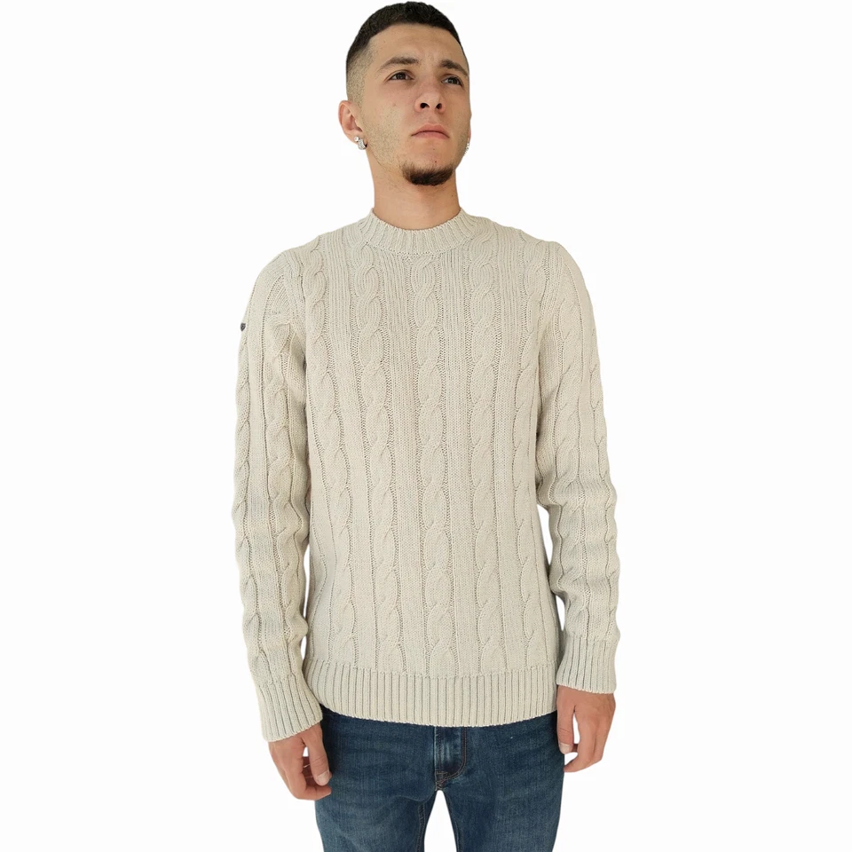 Maglia uomo SUPERDRY misto lana modello Jacob girocollo a trecce - Imagen 1 de 4