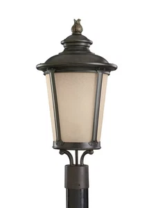 Sea Gull Lighting 82240-780 Cape May 1-Light Outdoor Post Lantern in Burled Iron - Picture 1 of 2