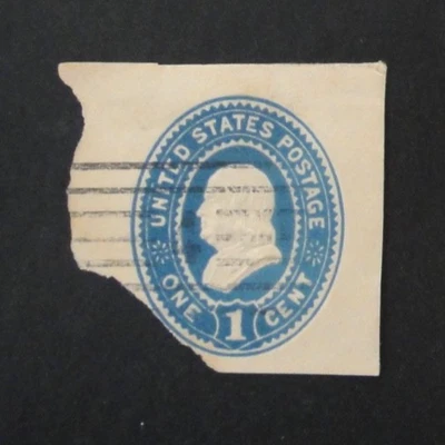 US Stamped Envelope U295 1c 1887-94 Cut Square Dark Blue Used - Image 1 of 2