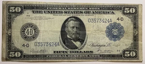 FR. 1036 1914 $50 FIFTY DOLLARS FRN FEDERAL RESERVE NOTE CLEVELAND, OHIO - Picture 1 of 6