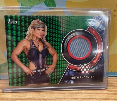2018 Topps WWE Women Division Evnt Used Mat Relic Beth Phoenix Green 069 / 150 - Image 1 of 2