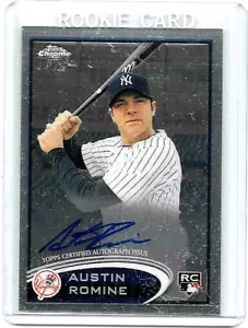 AUSTIN ROMINE 2012 TOPPS CHROME ROOKIE AUTOGRAFO CERTIFICATO ~ YANKEES - Foto 1 di 1