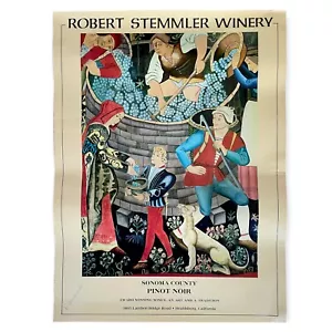 "Robert Stemmler Weingut Sonoma County Pinot Noir signiertes Vintage Poster 18"" x 24""" - Bild 1 von 13
