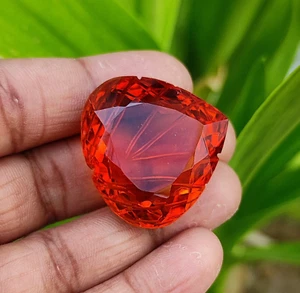 Natural 97 Ct With Certificate Brazilian Yellow Citrine Gemstone Curving Cut - Picture 1 of 6