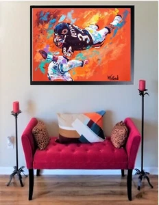Sale Walter Payton Handmade Acrylic Painting 36"W X 24"H $2450 Now $795 - Picture 1 of 13