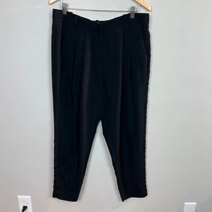 Pantalones de vestir Calvin Klein para mujer 12 negros plisados delanteros cónicos pierna recta oficina - Imagen 1 de 9