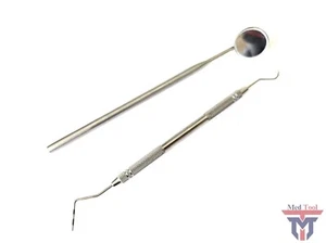 Set OF 2 Explorer Perio Probe & Dental Mirror With Handle Surgical Instruments - Picture 1 of 2