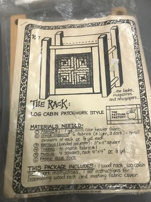 The Rack: Log Cabin Patchwork Style R-7 1981 DIY Quilt Pattern Magazine Rack - Image 1 of 4