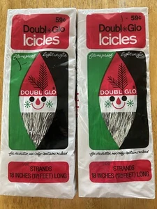 Vintage Christmas Tinsel Icicles NOS Doubl Glo 2 Packs Double - Picture 1 of 1
