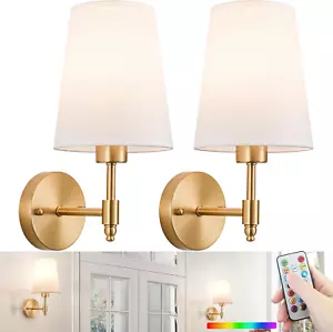 Battery Wall Sconces Set of Two,Battery Operated Sconces up to 50 Hours Long Lif - Picture 1 of 6