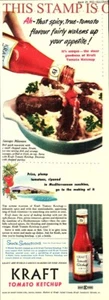 Original 1952 Advert KRAFT Tomato Ketchup Red Sauce Vintage Food Print AD: 714P - Picture 1 of 1