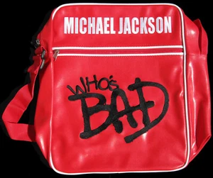 Michael Jackson Sac Epaule Bandoulière WHO'S BAD Red Vinyl Shoulder Tote Bag NEW - Imagen 1 de 5