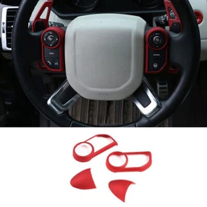 Matte Red Steering Wheel Button Frame Cover 4pcs For Range Rover L405 2013-2017 - Picture 1 of 5
