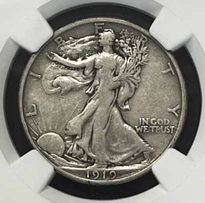 1919-S Walking Liberty Half Dollar, Very RARE This Nice Choice AU Key Date++ — 第 1/2 张图片