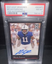 2021 Leaf Memories 1992 Base Bronze Spectrum /99 Micah Parsons Rookie Auto PSA8