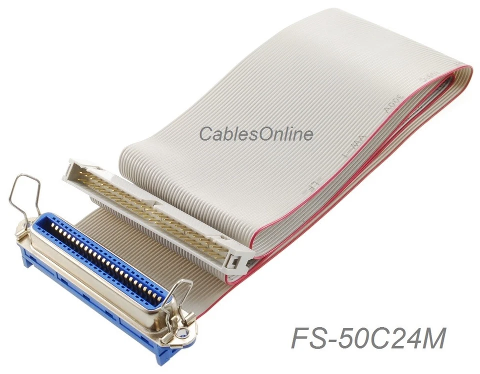 24inch CN50 50-Pin Female to IDC50 50-Pin Male 2.54mm Pitch Ribbon Cable - Image 1 of 3