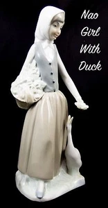 Retired Lladro Nao Figure Girl with Duck 0026 - Picture 1 of 6