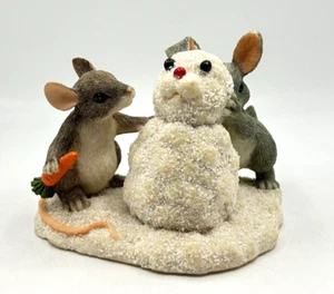 Charming Tails Building A Snowbunny 87/692 Fitz & Floyd Figurine in Box - Picture 1 of 15