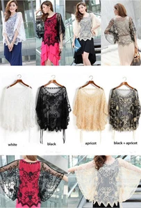 Transparente BOLERO ENCOGIMIENTO DE HOMBROS Capa Artesanal Dama Top Chaqueta 8-18 Abrigo Capa Boda Fiesta - Imagen 1 de 23