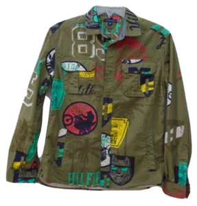 Tommy Hilfiger Jeanshemd Jungen All Over Graphic Prints Gr. XL (16-18) grün - Bild 1 von 8