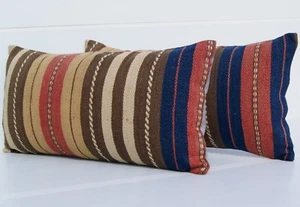 Rechteckiges türkisches Wollkissen-Set (2 Stück, 60x30 cm) 24 Zoll x 12 Zoll Wollkissen - Bild 1 von 3
