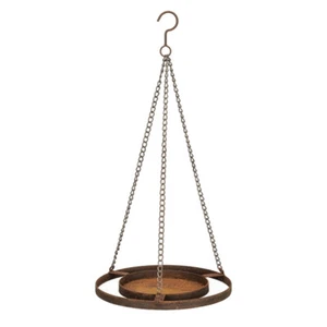 30cm Hanging Round Bird Food Feeder/Feeding Rust Home Garden Outdoor/Yard Decor - Picture 1 of 2