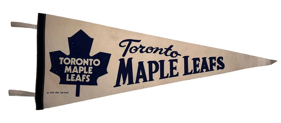 1970'S TORONTO MAPLE LEAFS NHL Hockey Full Size (30” X 12”) Pennant W/ Streamers - Image 1 of 4