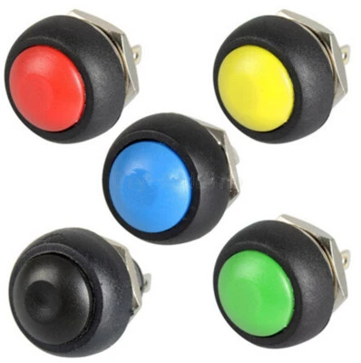 MARKENLOS 6 Colors 12mm Mini Round Switch Waterproof Momentary ON/OFF Push Button