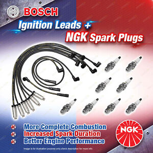 8 x NGK Spark Plugs + Bosch Leads for Holden Commodore VT Statesman VR VS 304