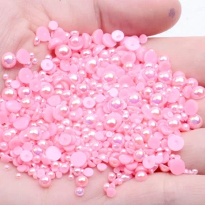 Mixed Size 2/3/4/5/6Mm 1000Pcs Imitation Pearls Bead Half round Flatback Pearl R - Picture 1 of 12